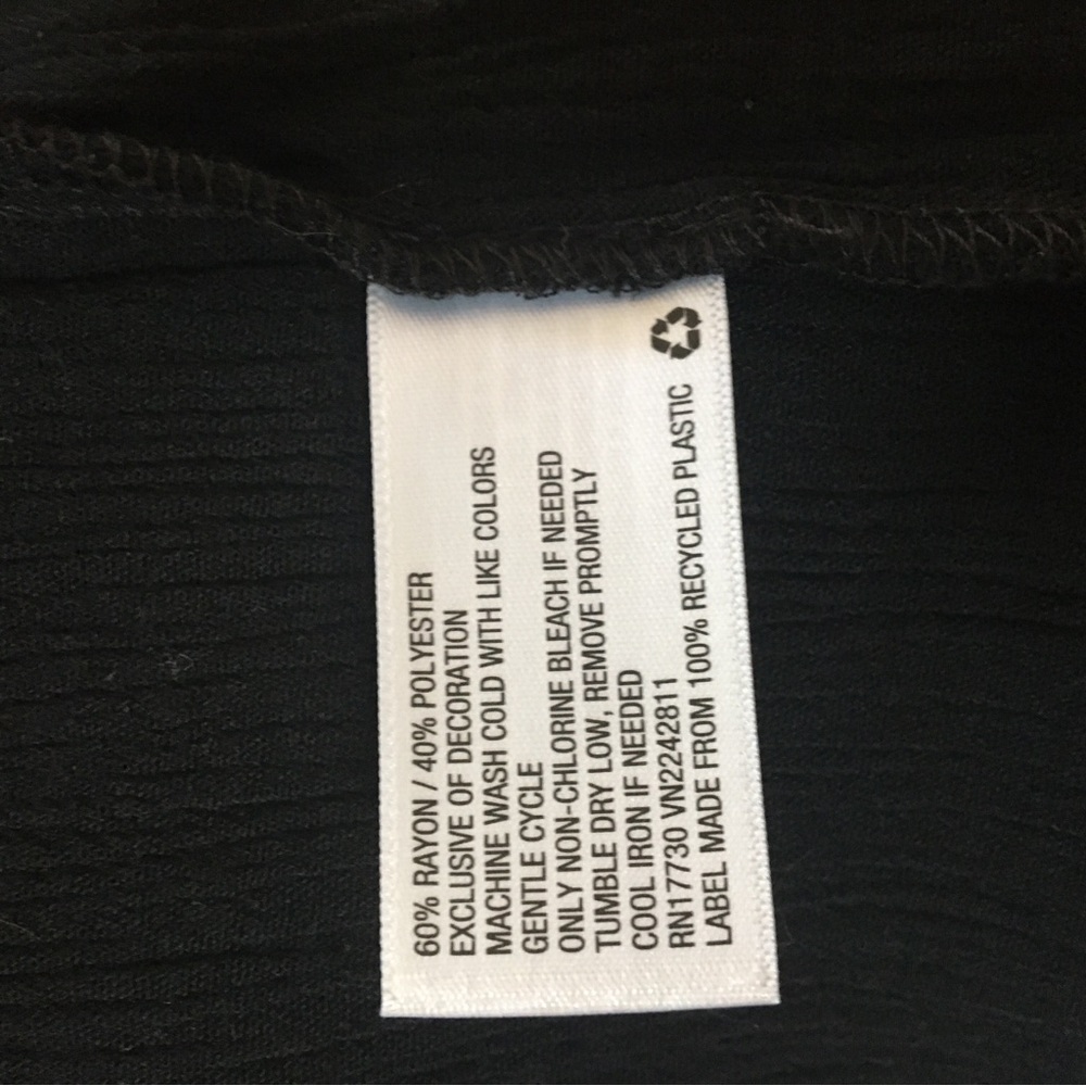 Knox Rose Black Peasant Top. Size Small - Picture 5 of 5